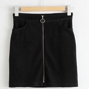 & Other Stories Corduroy Zip Skirt Size 0 XS NWT